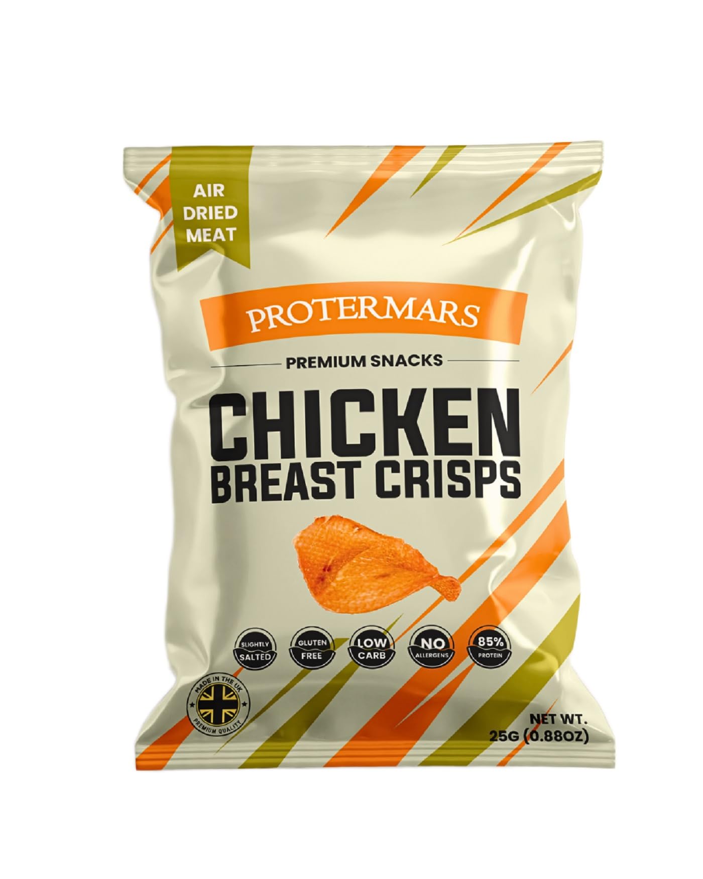 Protermars Meat Snacks |Low Carb | 100% Chicken Fillet | 85% Protein | No Added Sugar| Keto | Gluten Free | Multipack Snacks | 6 Bags x 25g