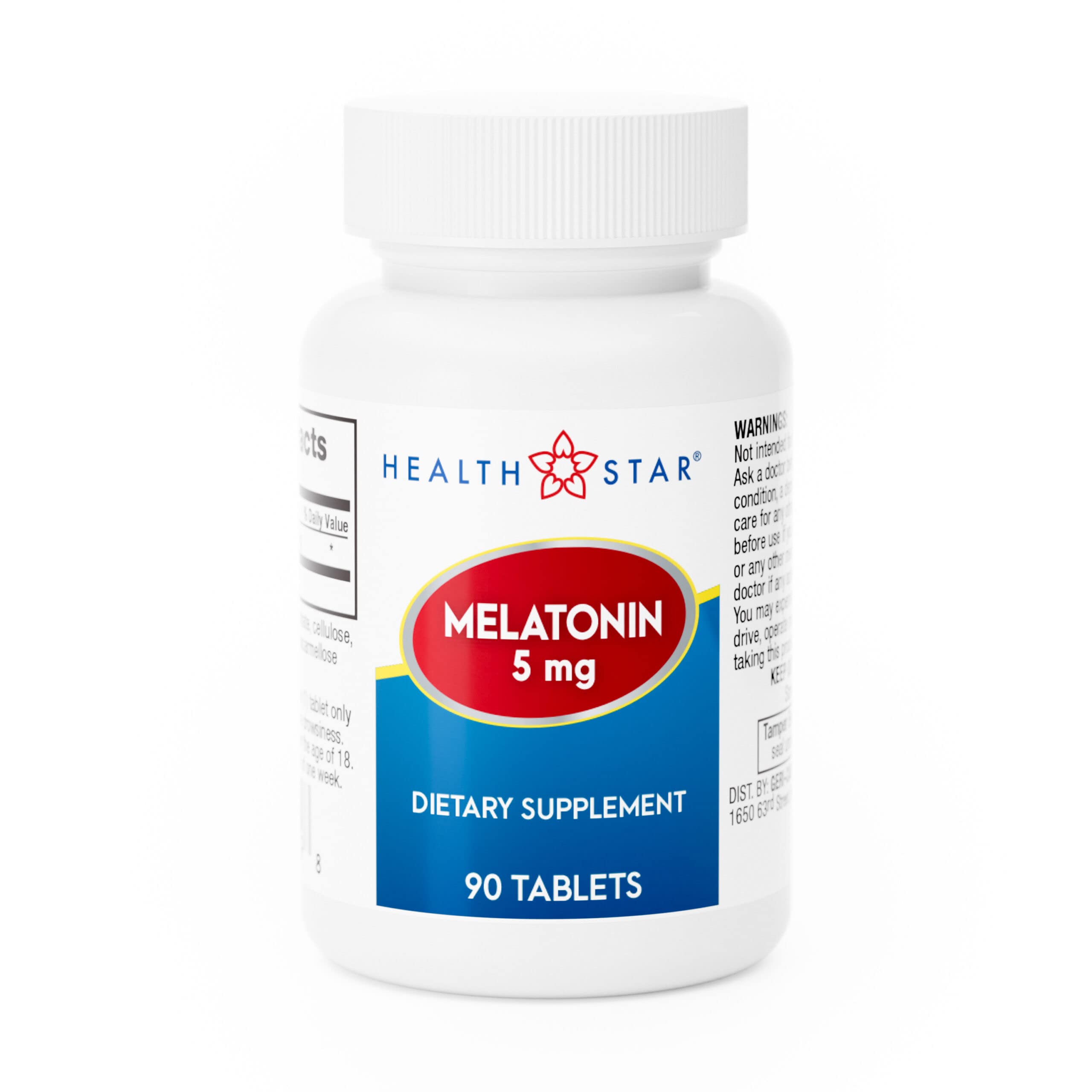 GeriCare Melatonin 5mg, Balances Nighttime Routine, Helps Adjust Changing Schedules & Restful Evenings, Easy-to-Take Tablets, 90 Count (Pack of 1)
