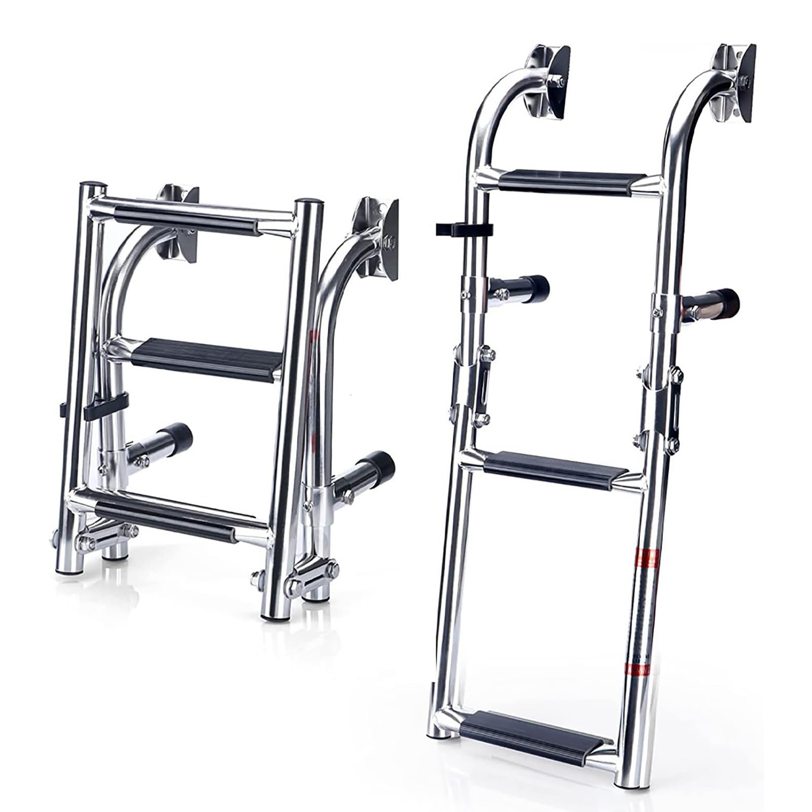JXYQ Folding Boat Ladder with Non-Slip Steps, Heavy Duty Marine Boarding Ladder for Yachts and Swimming Pools