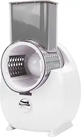 Ralador Elétrico de Vegetais, 4 Cortadores Intercambiáveis, Triturador de Queijo Rotativo Com Barra de Pressão de Segurança, Fatiadores Elétricos para Cenoura, Batata, Pepino,