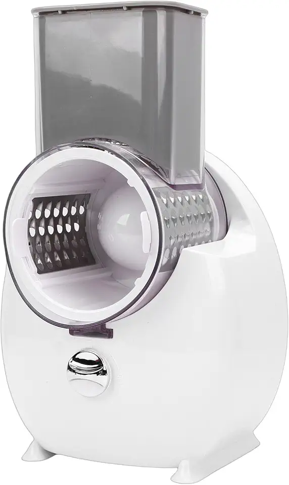 Ralador Elétrico de Vegetais, 4 Cortadores Intercambiáveis, Triturador de Queijo Rotativo Com Barra de Pressão de Segurança, Fatiadores Elétricos para Cenoura, Batata, Pepino,