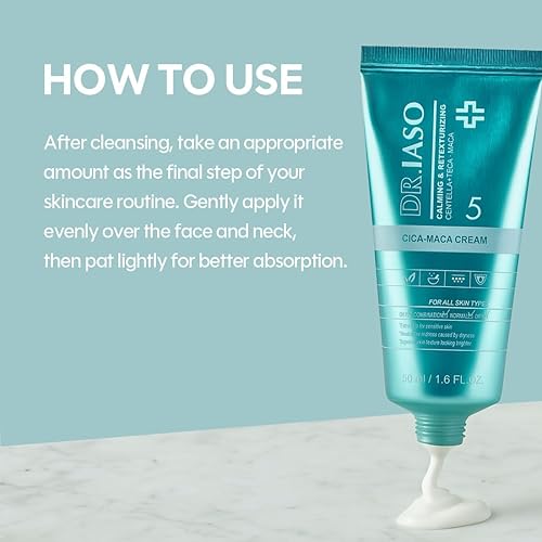 Miniatura 6 de IASO Dr CICA MACA CREAM  Crema hidratante calmante coreana para pieles sensibles, crema reparadora calmante con centella y maca, crema diaria
