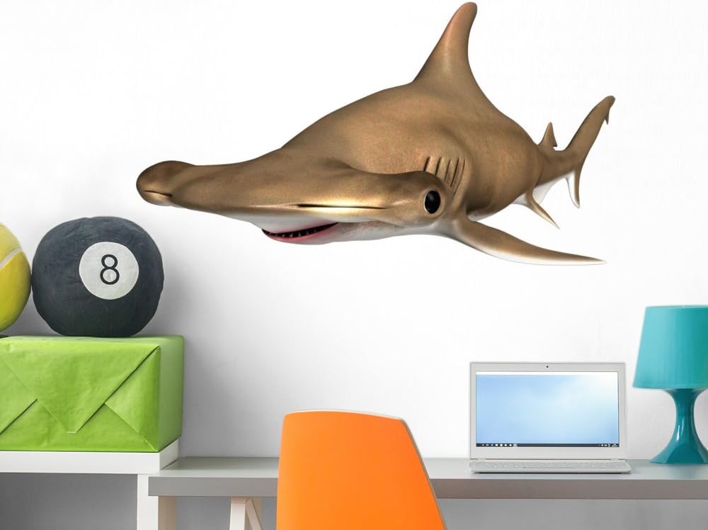 Wallmonkeys Sphyrna Hammerhead Shark Wall Decal Peel and Stick Animal Graphics (36 in H x 36 in W) WM272542