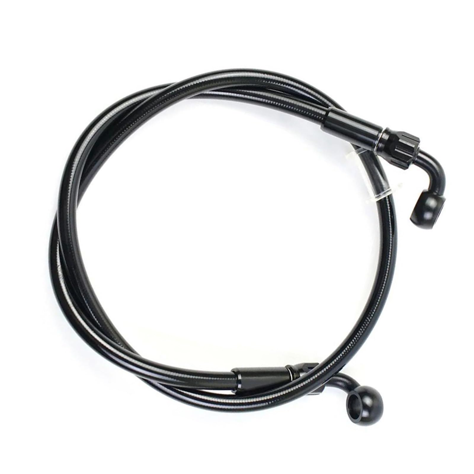 Shqxd Black- Silver Hydraulic Brake Hose An3 Motorcycle Atv Pit Dirt Street Racing Bike Motocross Motorbike Brake Hose Stainless Steel Braided Line With 360° Rotatable Banjo(1900Mm)