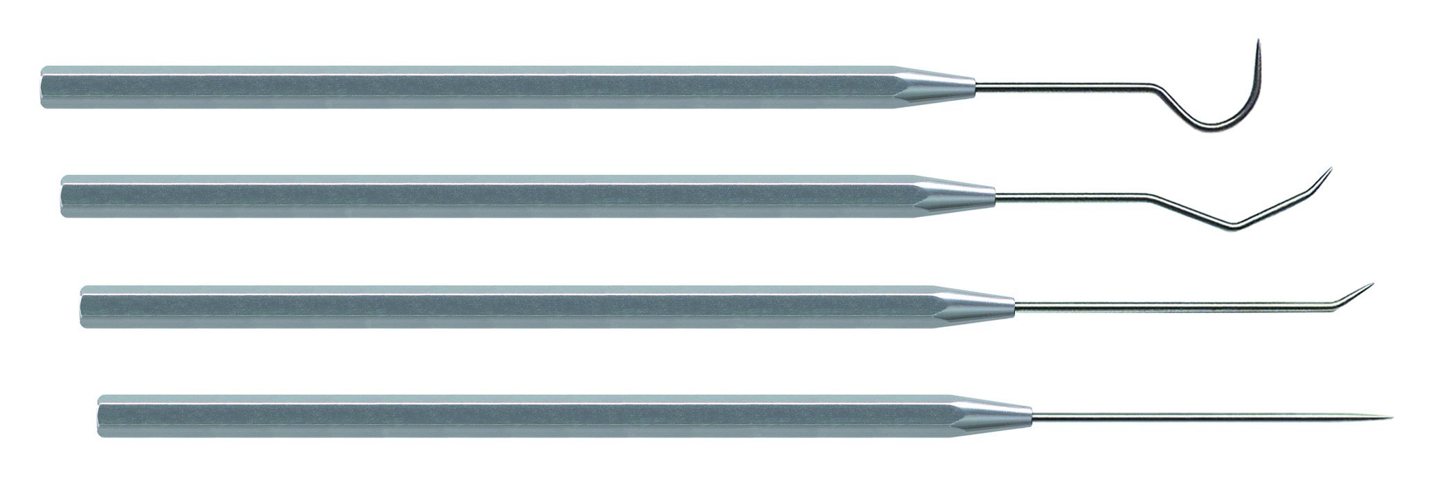 Moody Tools 55-1784 10mil Precision Probe Set, 4-Piece: Straight, Hook, Single and Triple Bend Tips