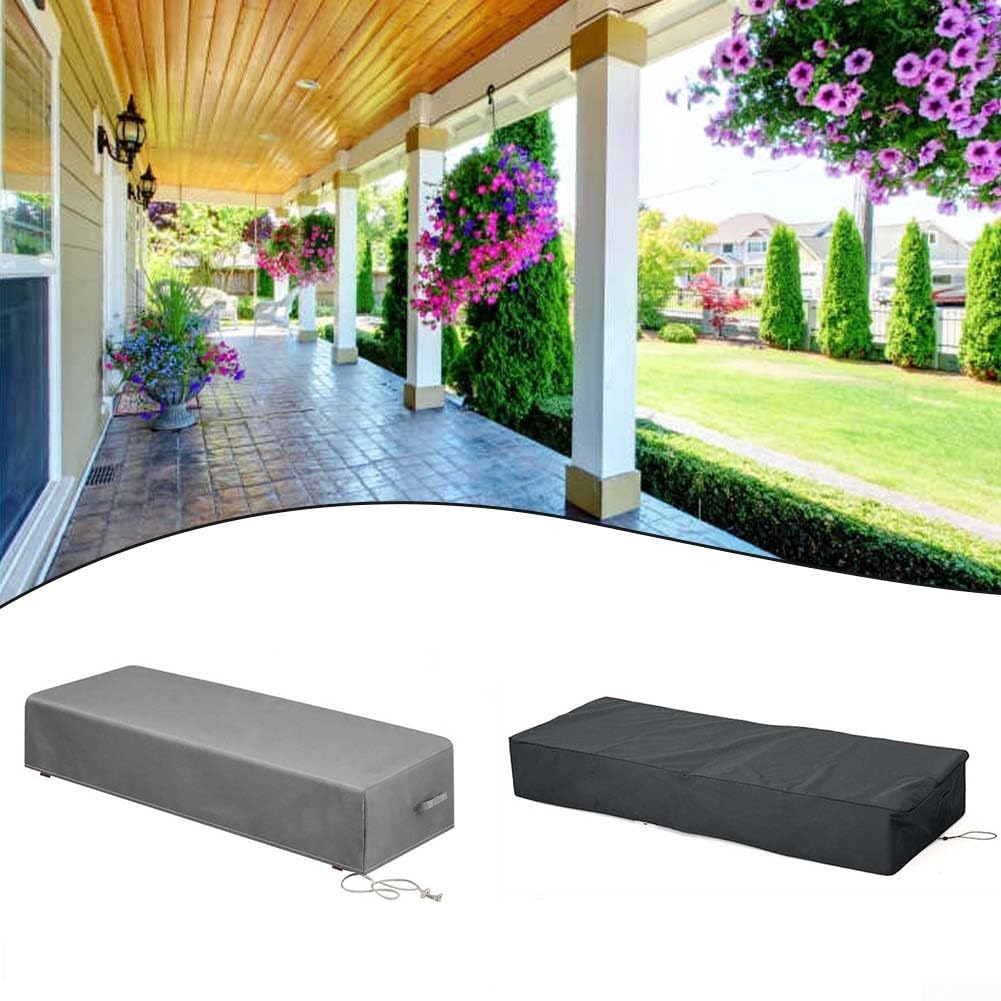 Funda para Tumbona de Jardín, Funda para Tumbona, Funda Protectora Impermeable para Muebles de Jardín, de Material Oxford Resistente de Alta Calidad con Cordón (Gris)