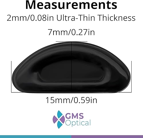 Miniatura 2 de GMS Optical Almohadillas adhesivas de contorno para la nariz de las gafas de contorno medio (0.79 pulgadas) de grosor medio (0.79 pulgadas),