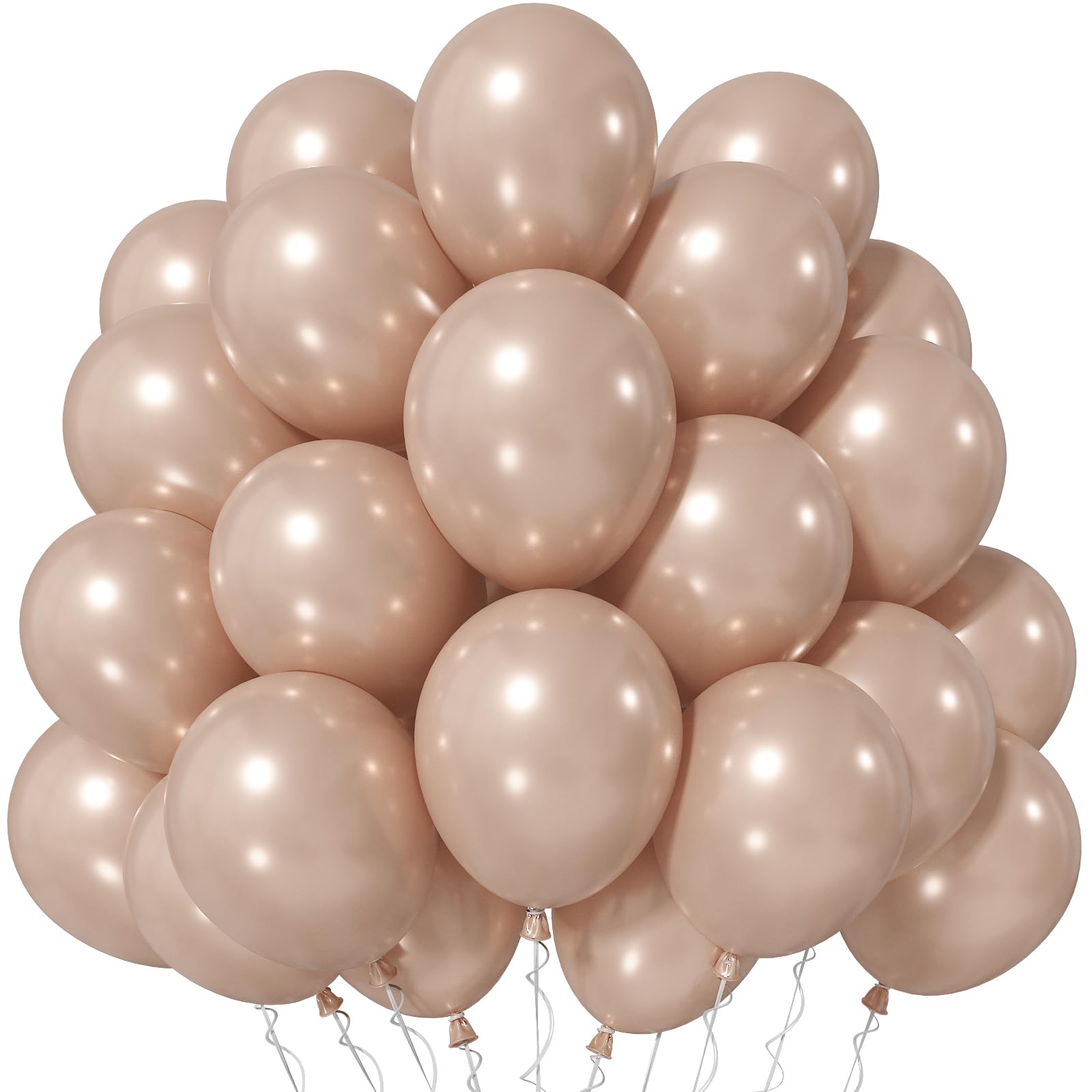 Jobkoo Pearl Nude Balloons 12 Inch, Beige Apricot Neutral Latex Balloon