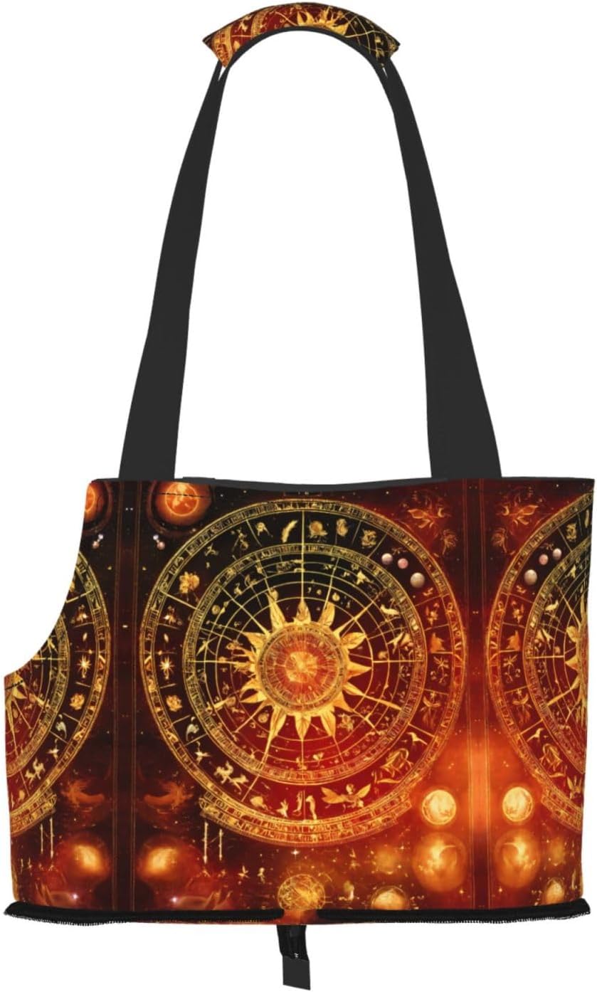 Gears Clock Bronze Century Print Portable Foldable Shoulder Bag for Travel,with Collar Hook and Handle Pad,Cute Stylish Design