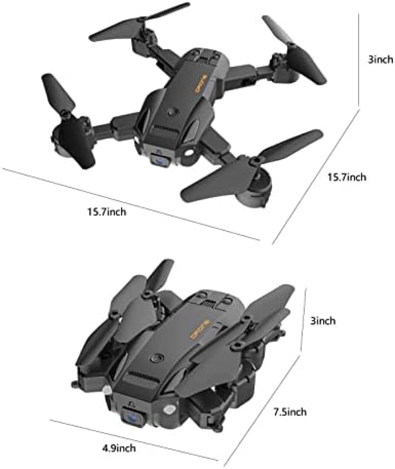 Drone Pieghevole su Tre Lati per Evitare Ostacoli con Fotocamera HD 8K per Adulti, quadricottero con 2 batterie, Ritorno Automatico a casa, seguimi, Raggio di Controllo Lungo, Passaggio del
