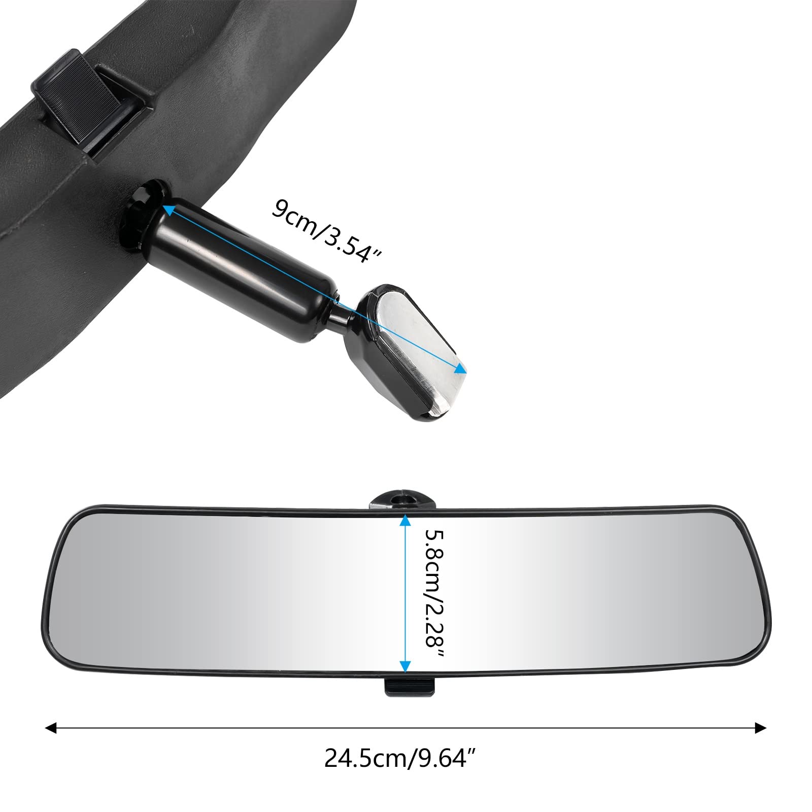 Verre De Recul Miroir Verre Rétroviseur Universal 360 ° Rotation Réglable Bébé Rétroviseur Intérieur en Verre Rétroviseur Voiture Bâton sur Grand Angle Auto Accessoires