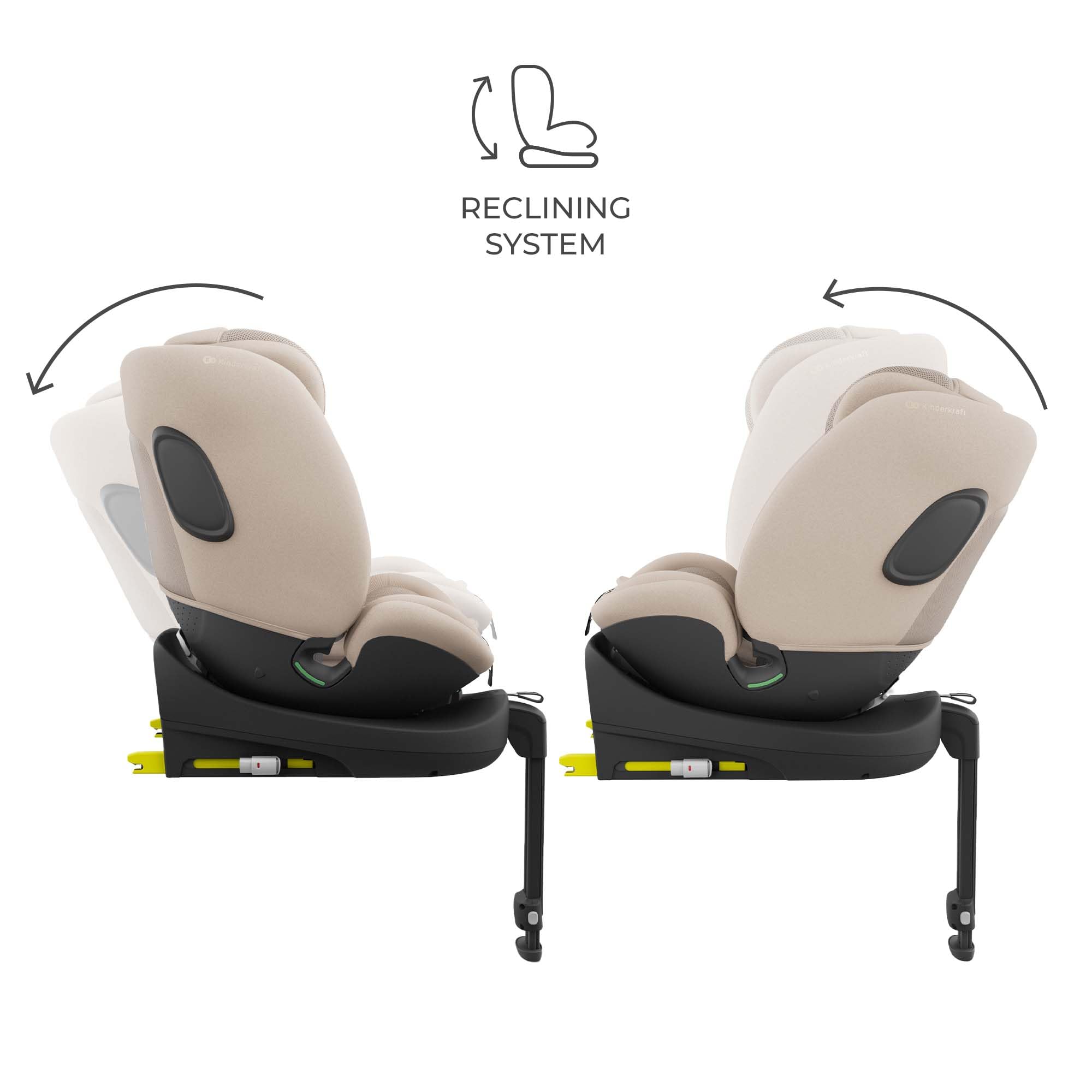 KINDERKRAFT ENDURA SAFE MODULAR SYSTEM, 3en1, Para niños y Bebés, Silla de coche para niños, Base giratoria, Ultraligera(3,2kg), Acolchado premium, Sistema de protección para la cabeza, Beige