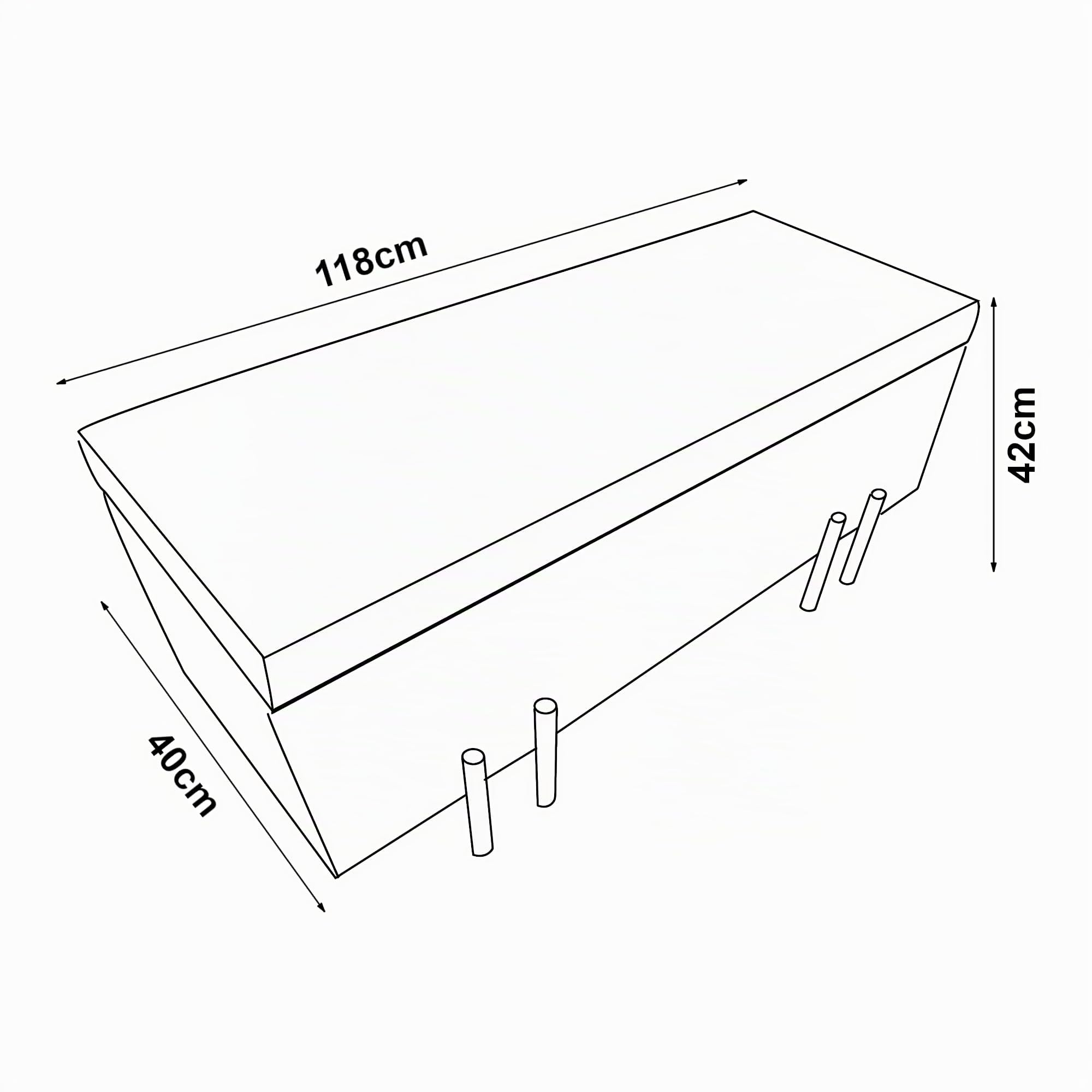 [en.casa] Banco con Almacenaje Dals Banco Tapizado con Compartimento Terciopelo Madera Patas de Metal 118 x 40 x 42 cm - Marrón