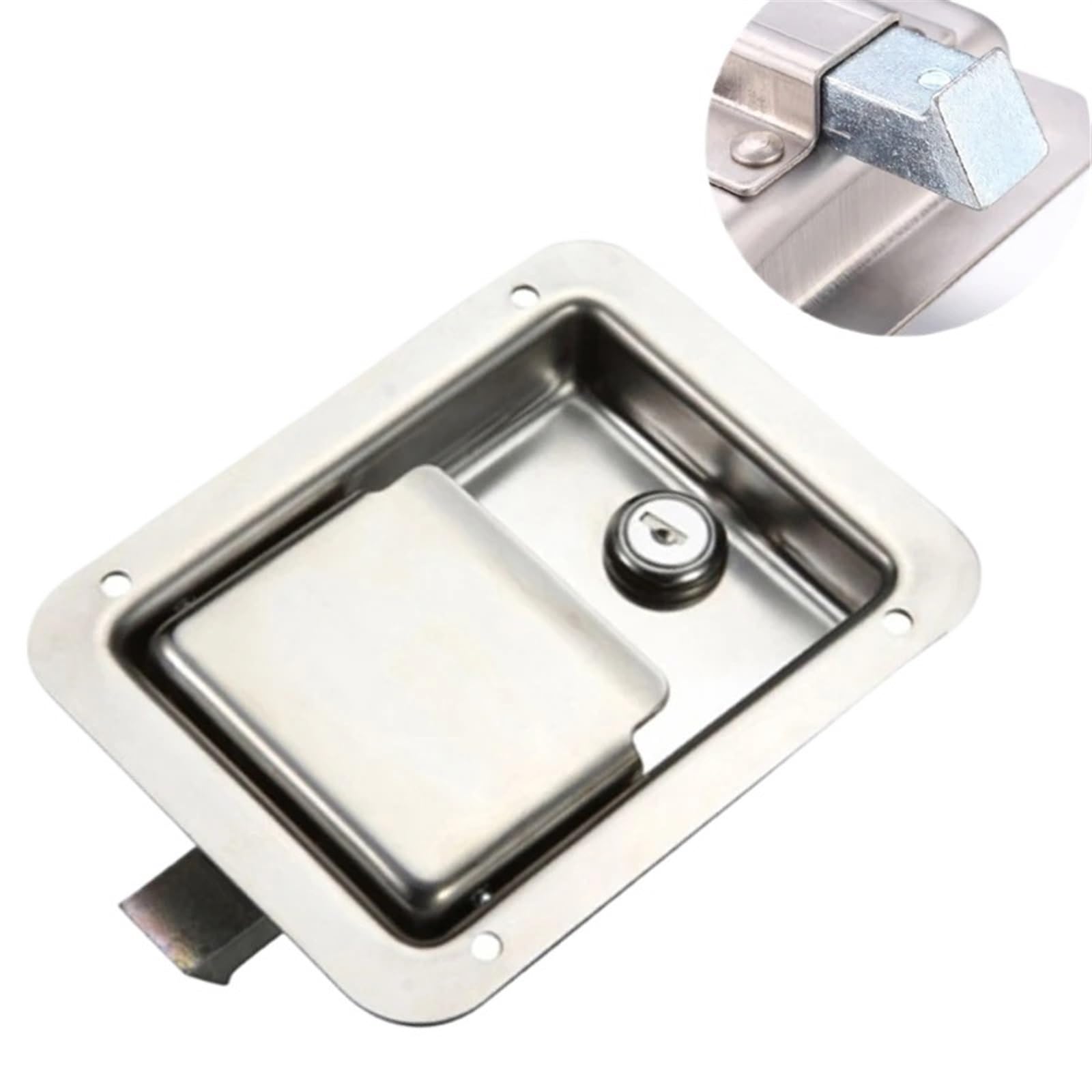 Wqgqpxob One Color Stainless Handle Cinet Door Lock With Key For Truck Bus Car Trunk Boat Outdoor Box Accessories Ms221 1Pcs