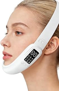 V-Face Electric Double Chin Device with 8 Modes & 15 Gear Adjustable Intensities - Intelligent V-Face Machine for Contouring Double Chin - White