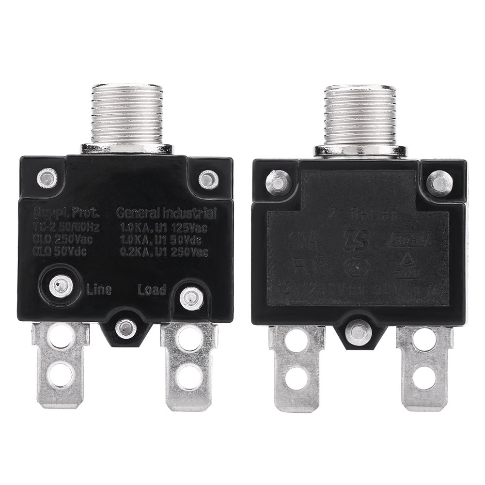 Reset Thermal Switch Circuit Breaker 15A 125/250V Overload Protector Red Button for Generator