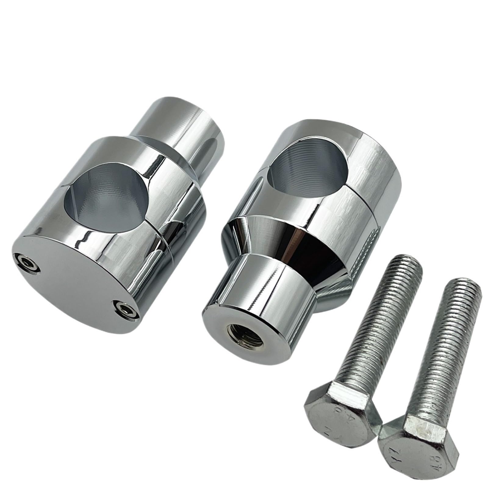 KWEZ 1" 25MM Motorcycle Heightening Fixed Clamp CNC Handlebar Risers Kit Mount(A Chrome)