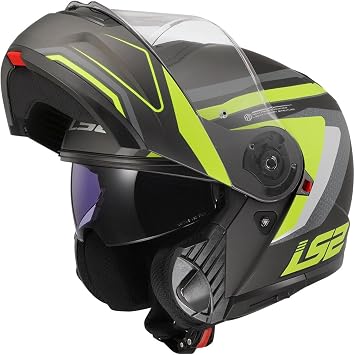 LS2 STROBE 2 Phantom Mat Titanium-Neon Sar  Kask, ECE 22.06 P/J Sertifikal   ene A l r Mod ler Kask, KPA Kabuk, Dahili G ne  Viz rl , G zl k Uyumlu