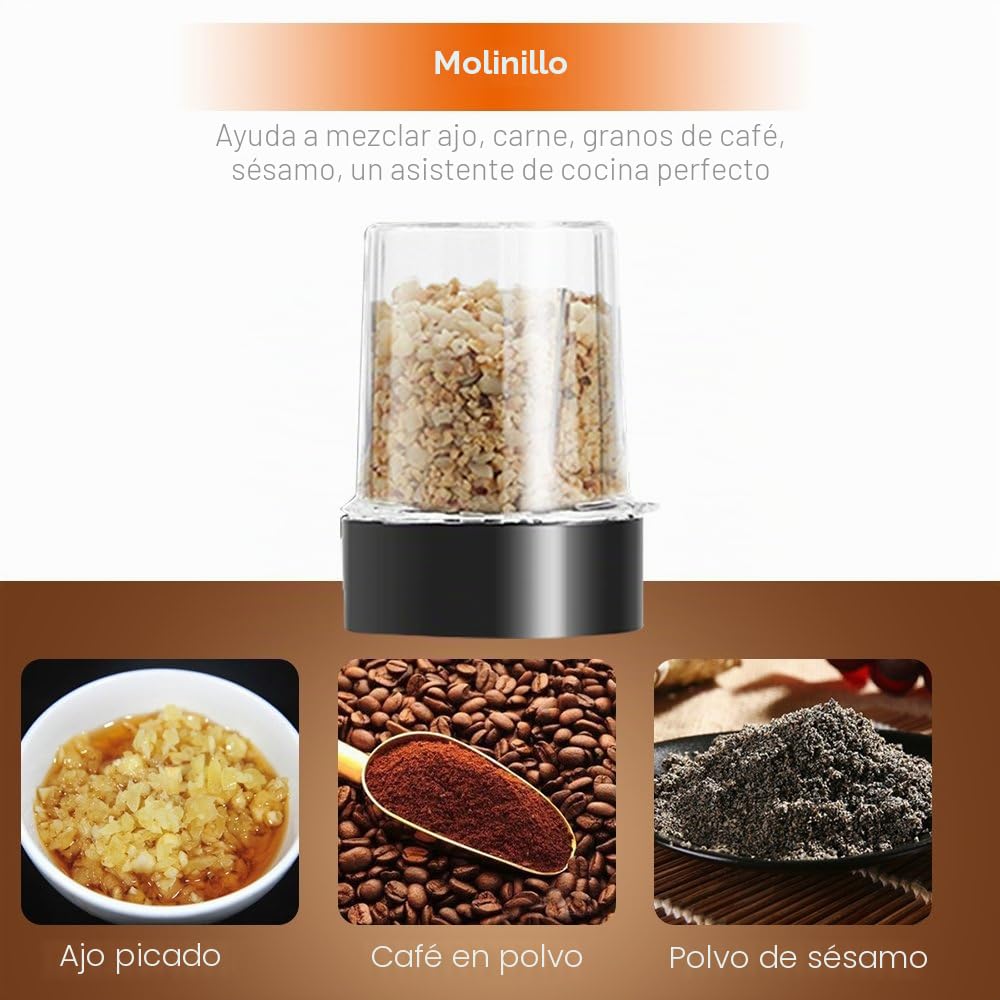 Batidora de Vaso, 700W Portátil Batidora Smoothie, Molinillo de Café, Picadora Eléctrica 3 en 1, Incluye 570ml Botellas, 300ml, 1200ml Botellas, Mini Licuadora para Zumos y Batidos, sin BPA