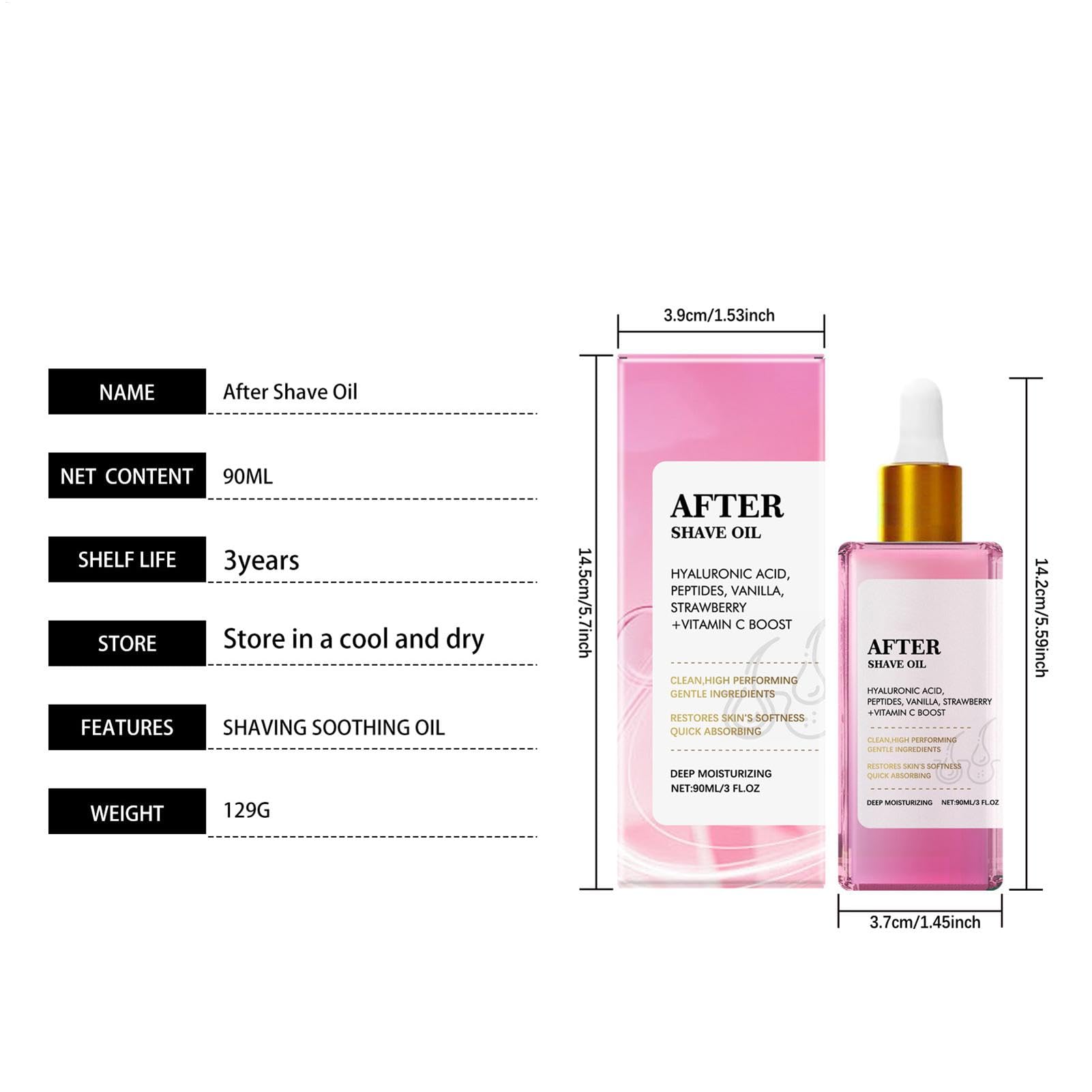 Fresa después del aceite de afeitado, aceite de fresa para mujeres de vainilla para mujeres, aceite de aftershave suav-e, aceite de fresa después del afeitado, previene pelos encarnados y sequedad