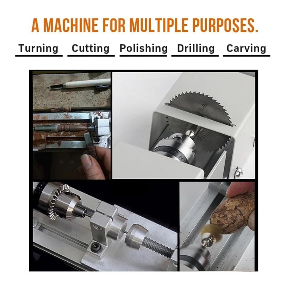 Mini torno de 12-24 V, torno de perlas en miniatura, torno de perlas for carpintería, taladro for madera, herramienta rotativa