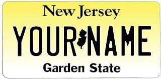 License Plate Magnet - Personalized - All States (New Jersey, Small - 1.48 X 3.00 in)