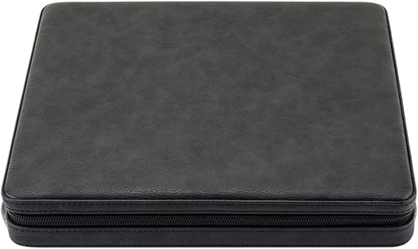 Lubinski Deri Sedirli Seyahat Puro Sunum Kutusu Slim Humidor 10S Siyah