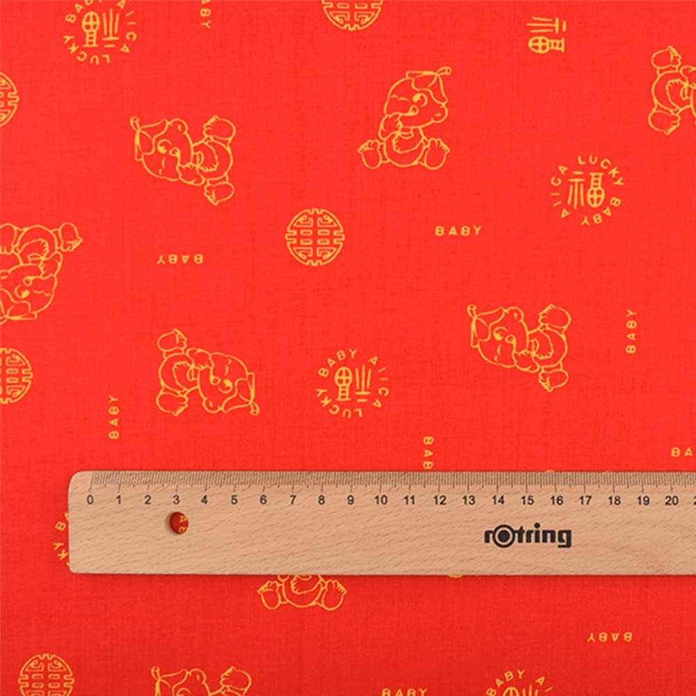 Red Bronzing Reactive Dyes Print Cotton Fat Quarter Fabric, 6Pcs 18x22 Inch Pre-Cut Soft Cotton Fabric Bundles for Gift Wrapping, Chinese New Year, DIY Sewing Craft Projects image 3