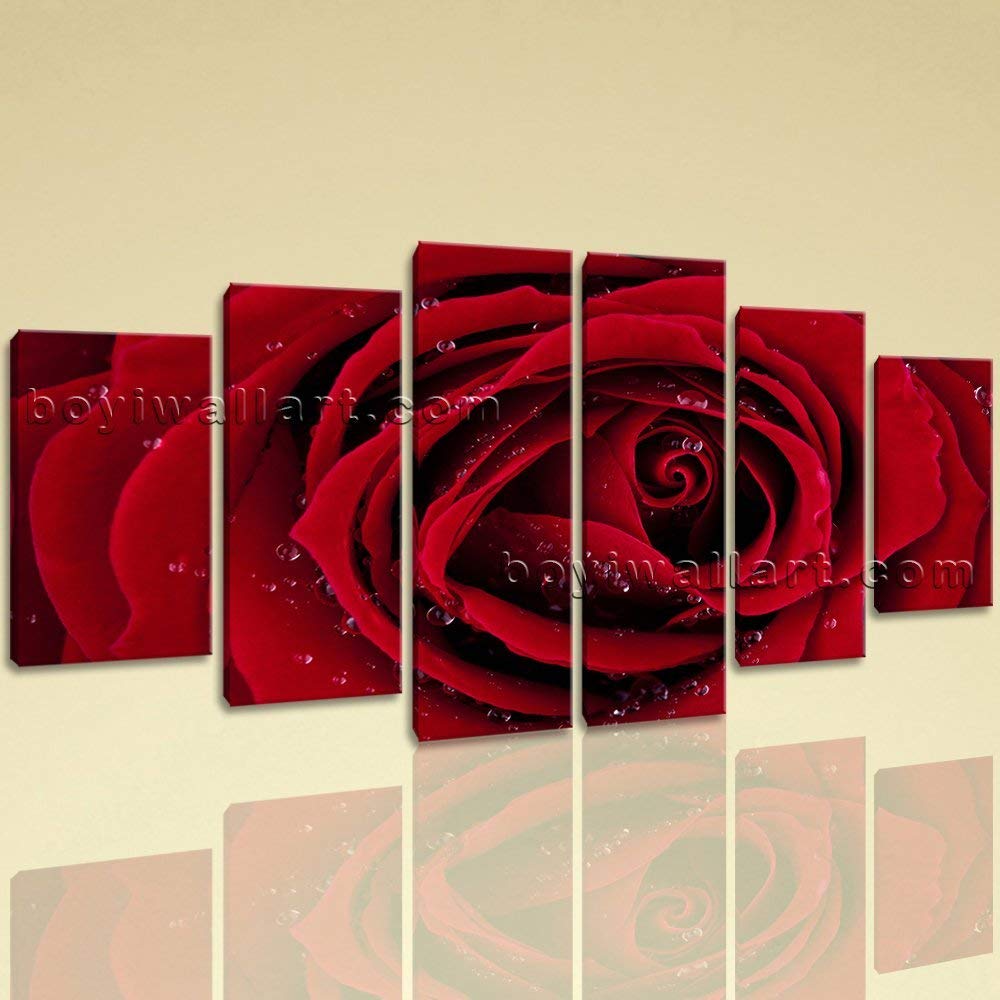 Extra Large Floral Wall Art Rose Flower Print On Canvas