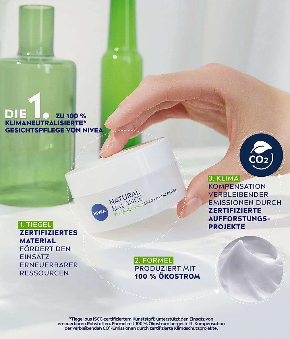 NIVEA Natural Balance Organic Hemp Seed Oil Soothing Day Cream (50 ml), Moisturising Cream with Organic Hemp Seed Oil - Image 3