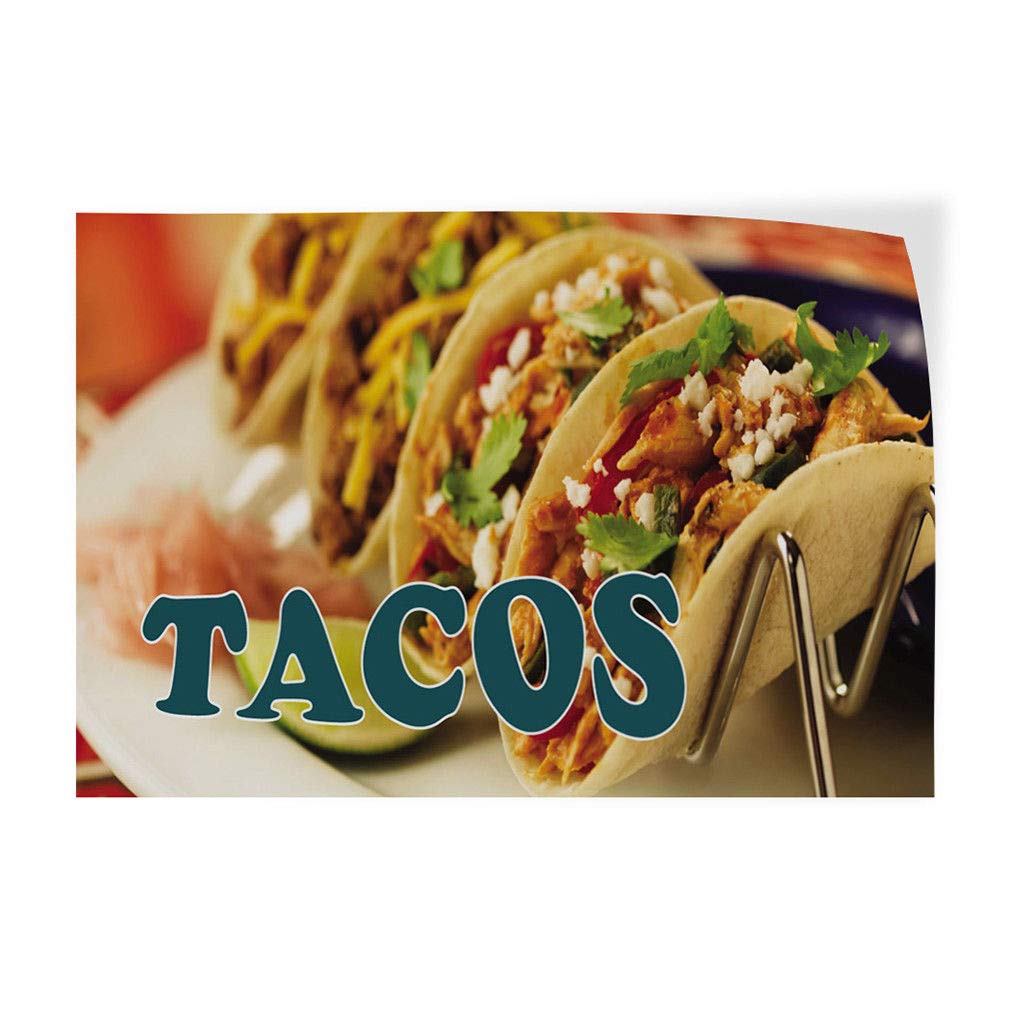 Tacos #1 Indoor Store Sign Vinyl Decal Sticker 8"