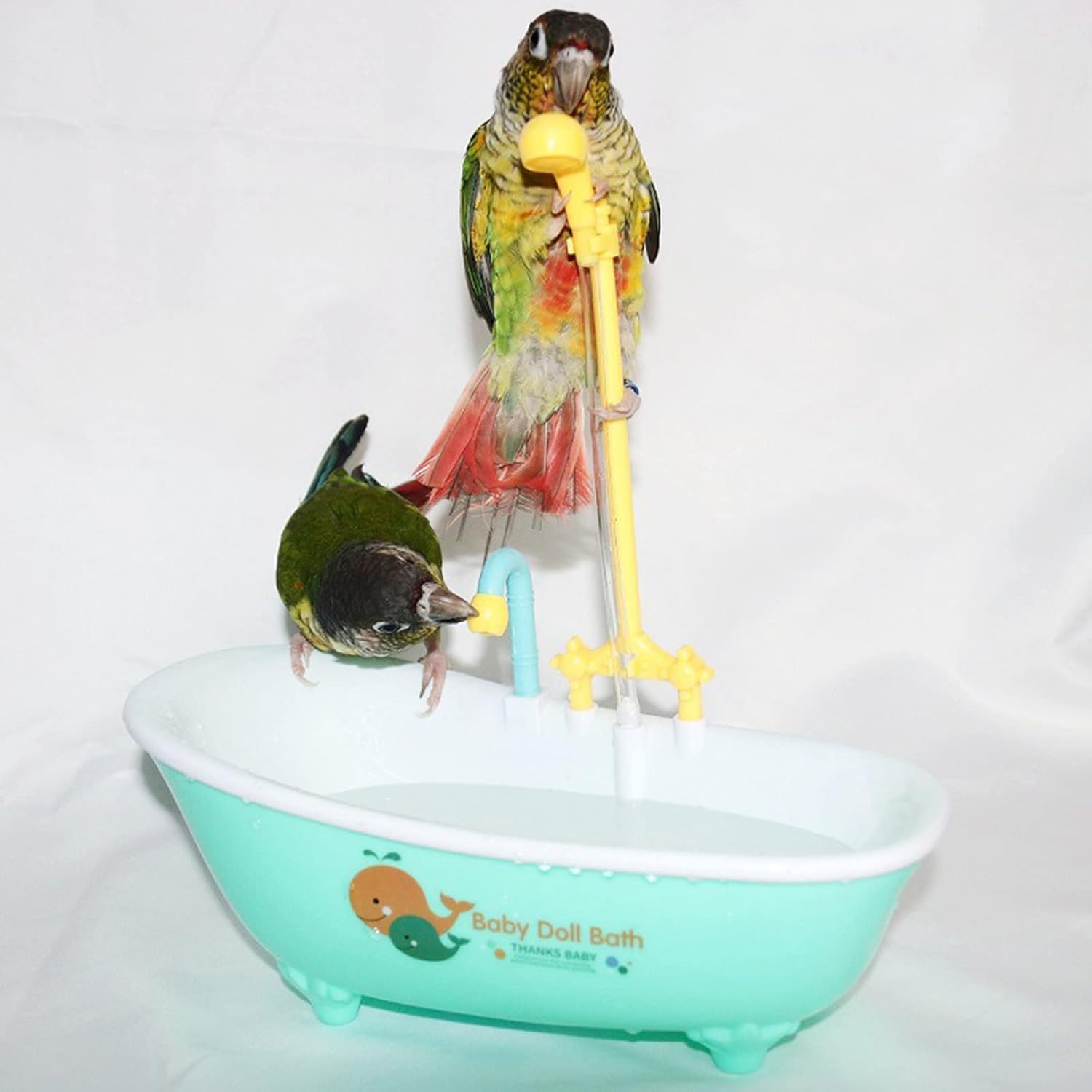 Pet Parrots Automatic Bath Tub Bird Bathing Box Shower Bowl Bathroom Swimming Pool Toy Auxiliary Bird Bathing Container image 5