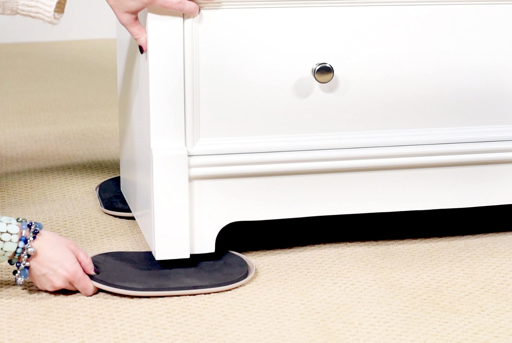 8290 Large XL Reusable Oval Carpet Furniture Sliders 9-1 2 x 5-3 4 4-Pack in Resealable Bag — view 4