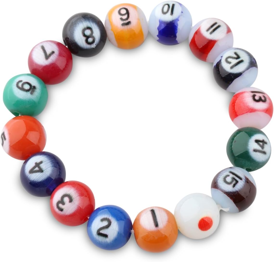 Gzrlyf 8Ball Bracelet Pool Player Playing Gift For Billiards Lover 8Ball Pool Game Fan Jewelry