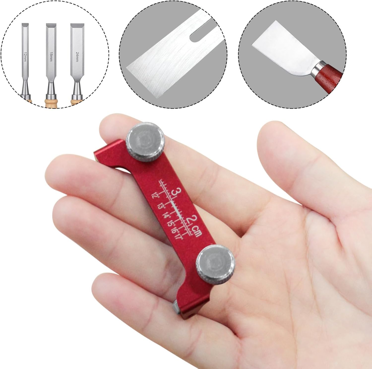 Chisel Sharpening Jig, Fixed Angle Cutter Tool, Stainless Steel Sharpener with Precise Edge, Premium Metal Sharpener with Sturdy Build, Woodworking Accessories, Cutting Tools Supplies for Planer