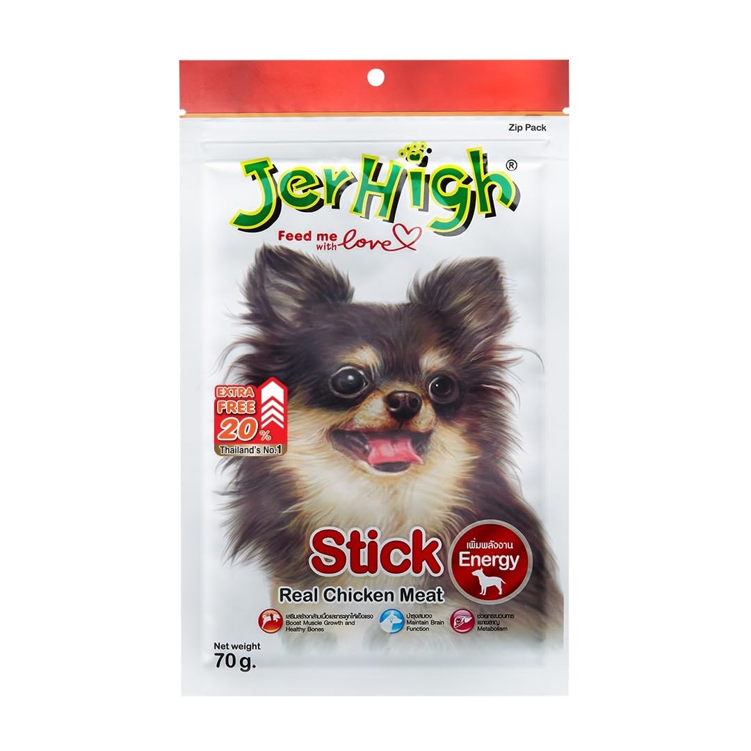 Jerhigh Chicken Dog Treats, Human Grade High Protein Chicken, Fully Digestible Healthy Snack & Training Treat, Free from by-Products & Gluten, Stick 70gm (4X 70g) Sold by DogsNCats (B08R9TWYSB) Amazon Price History, Amazon Price Tracker