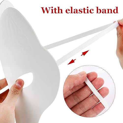 Miniatura 6 de Toyvian Máscara Therian - Juego de máscaras de gato de zorro, máscara de papel blanco, pintada a mano, máscara en blanco para bricolaje, máscara