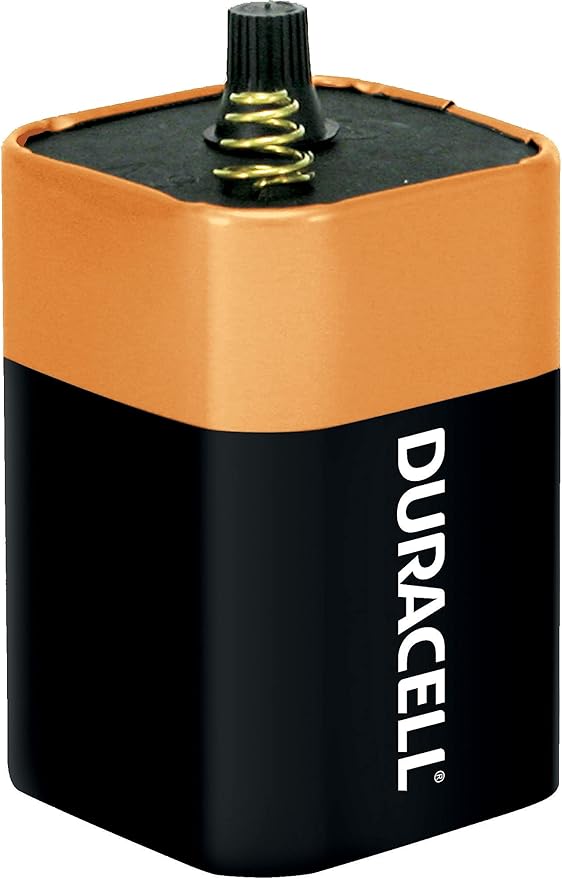 Duracell Coppertop 6V 908 Alkaline Lantern Battery with Spring Terminals, 1 Count Pack, 6-Volt Battery with Long-lasting Power for Household and Office Devices