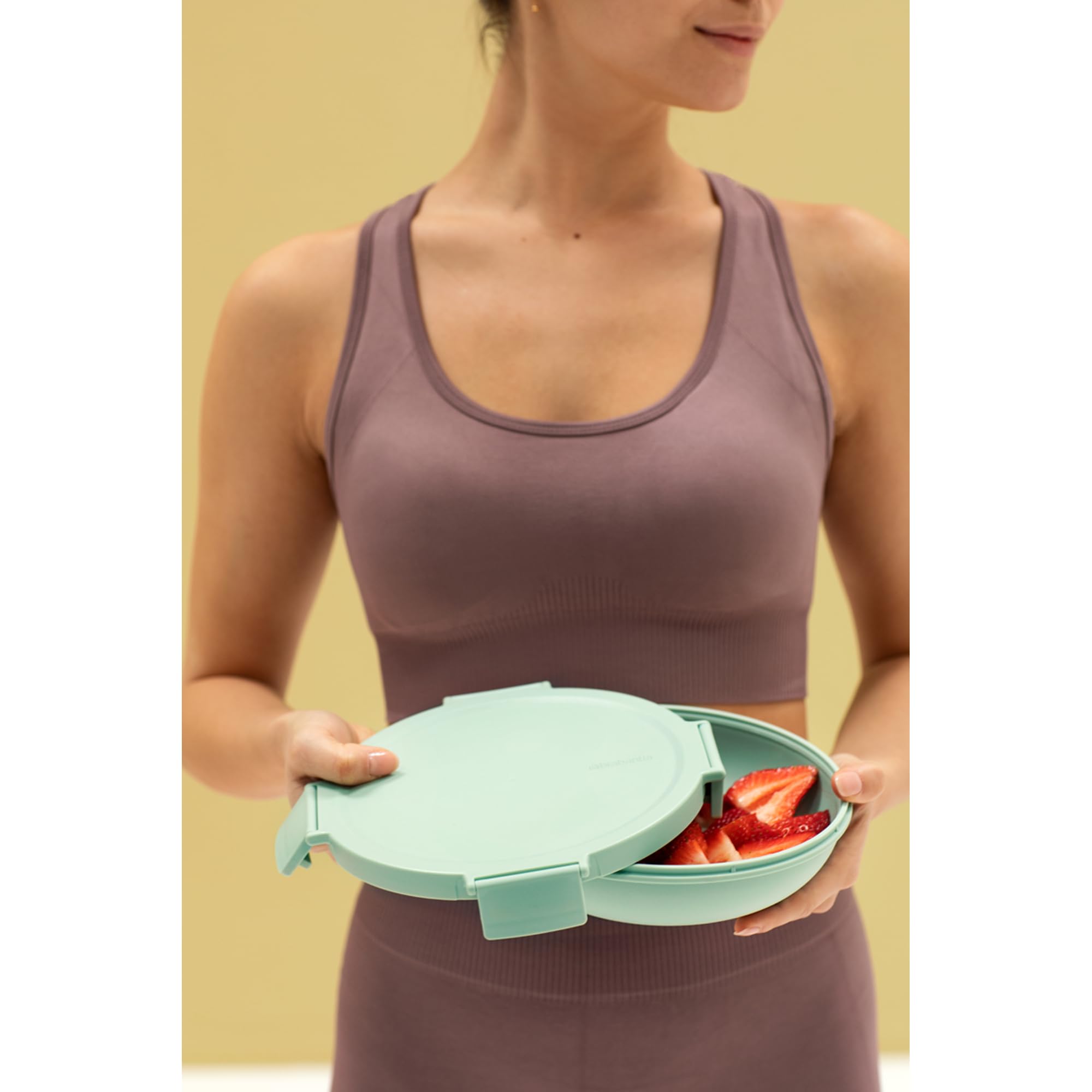 Brabantia Make & Take Lunch Bowl (Jade Green) 100% Leakproof, Convenient Flat Design, Microwave & Freezer Safe, Pasta, Noodles, Meal Prep Container