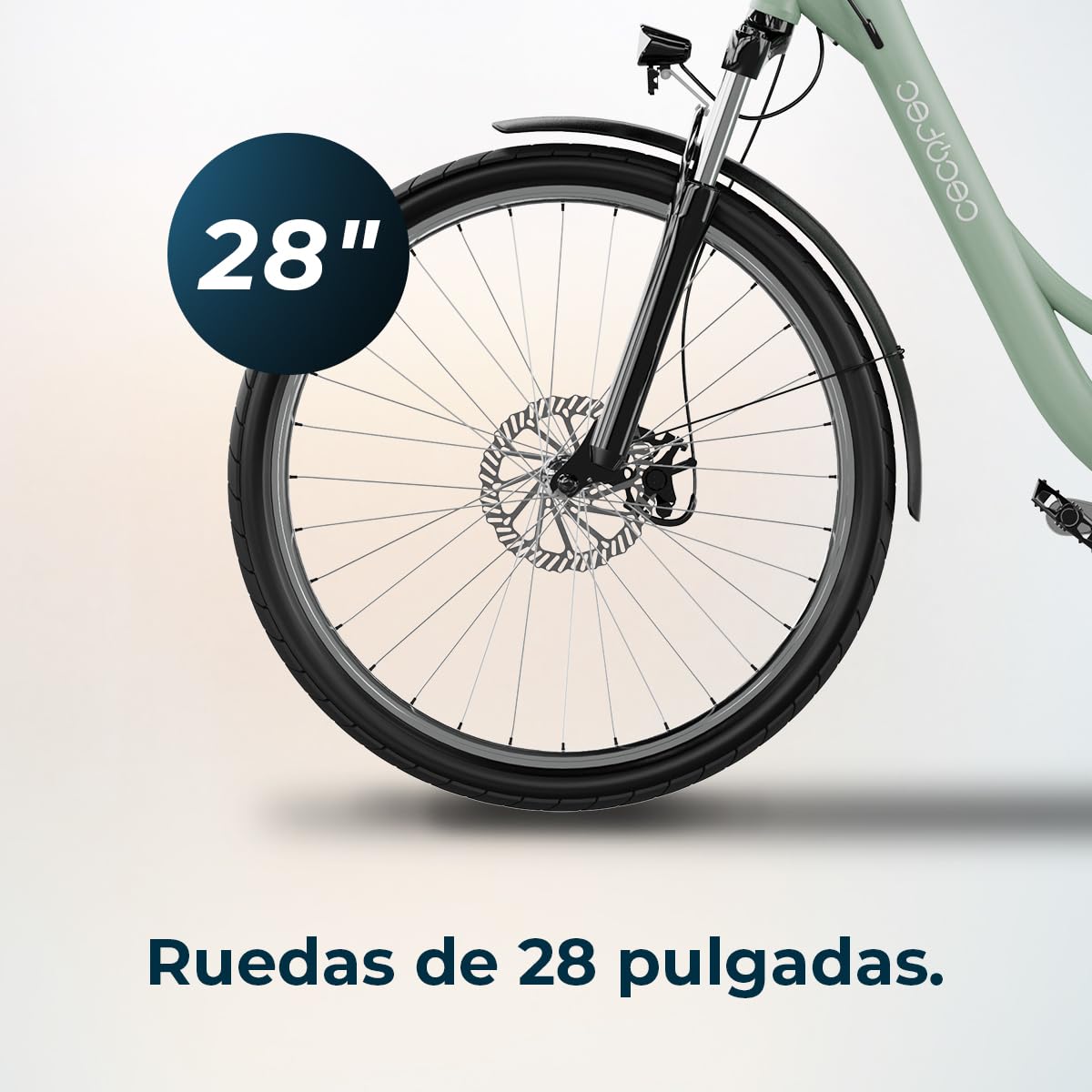 Cecotec Bicicleta Eléctrica de Ciudad Capital. 80 km de Autonomía, Batería 468 WH, Suspensión Delantera, Cambio Shimano de 6 Velocidades y Doble Disco de Freno