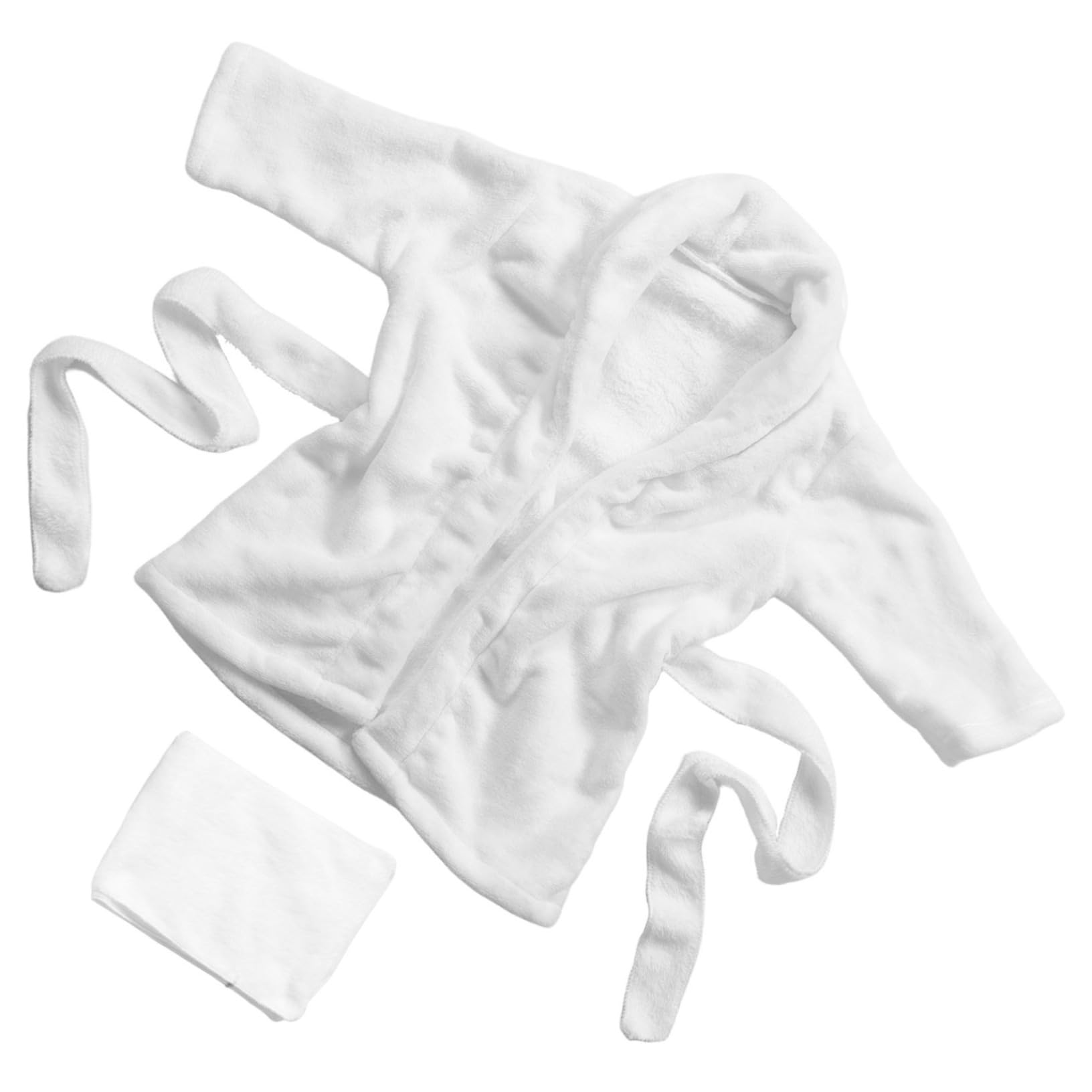 WOFASHPURET Newborn Outfit Toddler Boy Pajamas Boys and Girls Bathrobe Headband 7-12 Months Plush Sleepwear Winter Bathrobe Set