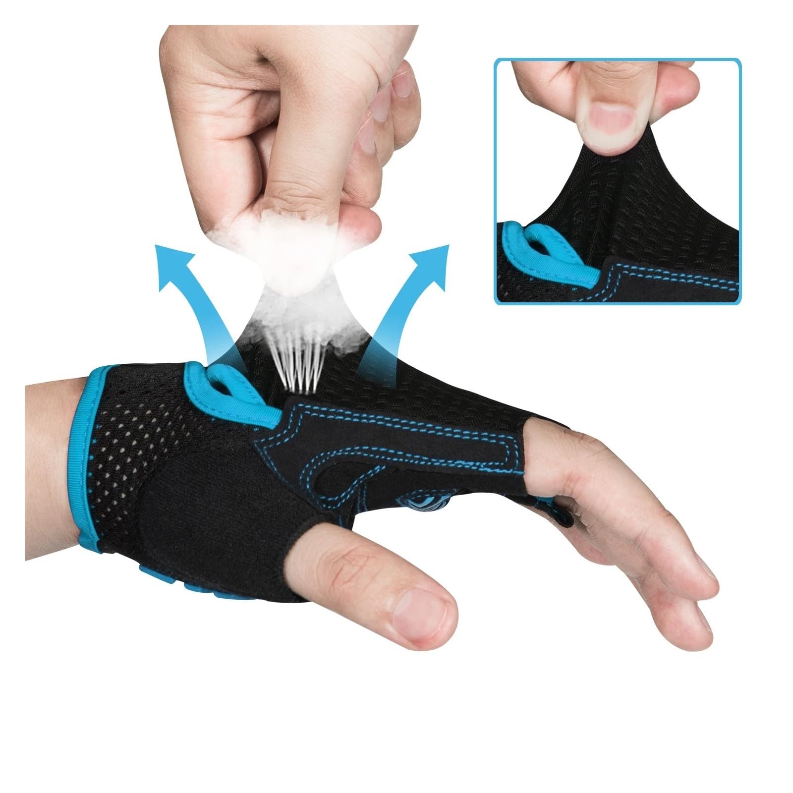 Generico Guanti da mountain bike Mezze Cuscinetti in gel di silicone 5 mm