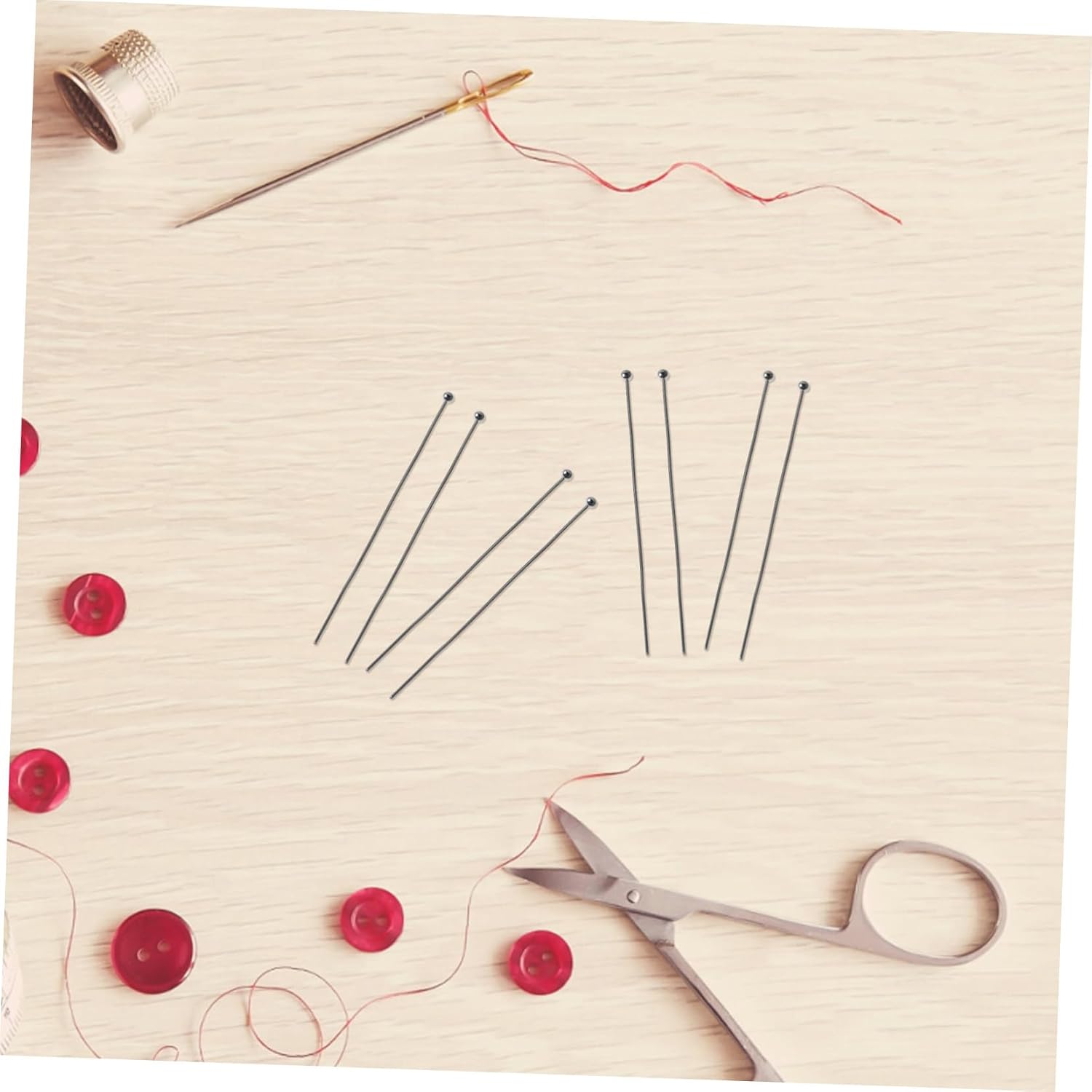 Lurrose 100pcs Plated Ball Head Pins Metal Sticks for Jewelry Making DIY Craft Bead Positioning Pins for Bracelets Necklaces Earrings