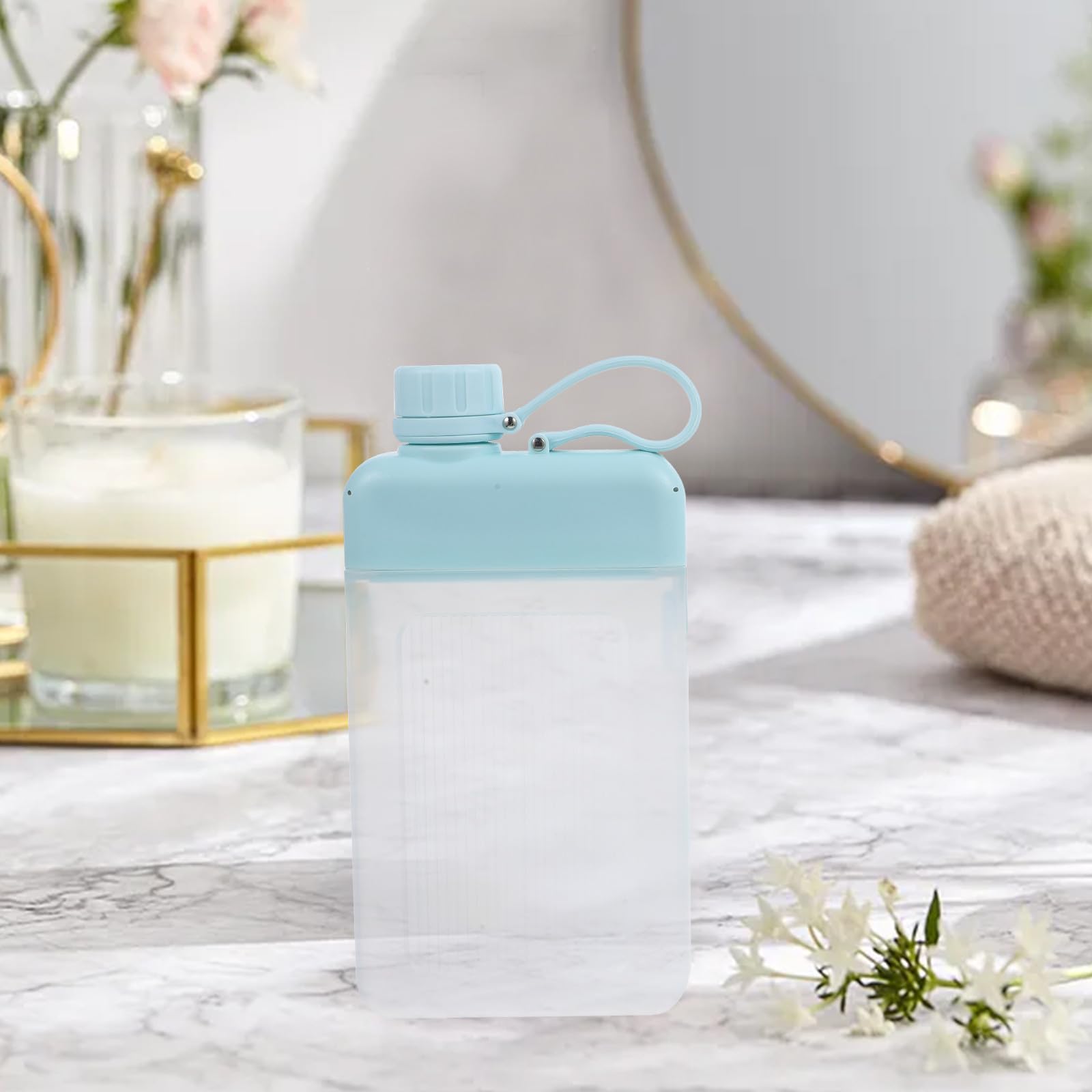 Zerodeko 2stücke Flache Wasserflasche Tragbar für Sport und Camping Schlanke Reise-flasche aus Lebensmittelechtem Material zur Aufbewahrung von Wasser und Saft