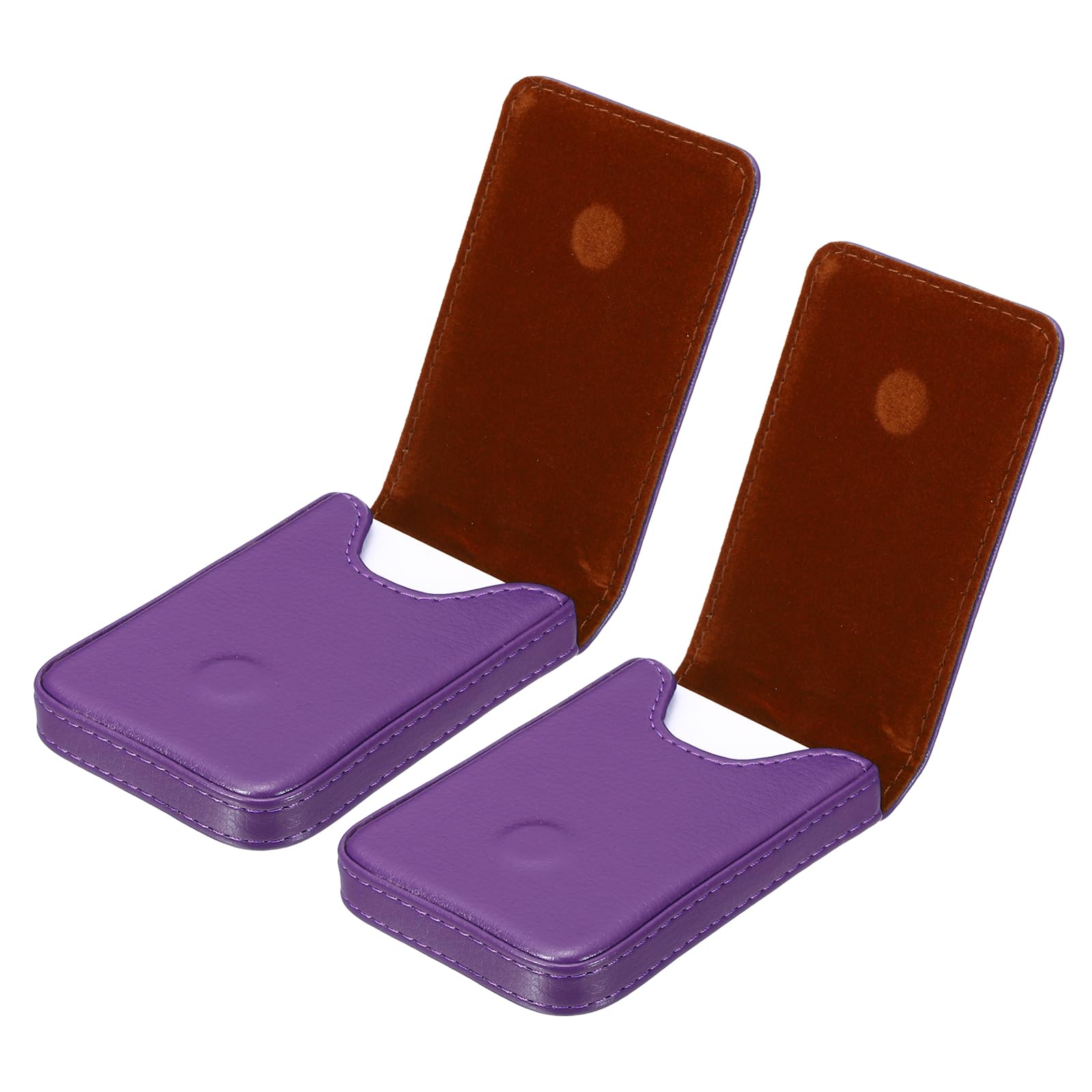 PATIKIL Business Card Holder, 2 Pcs PU Leather Business Card Pocket Slim Name Card Wallet with Magnetic Shut for Office Credit Card ID Organization, Purple