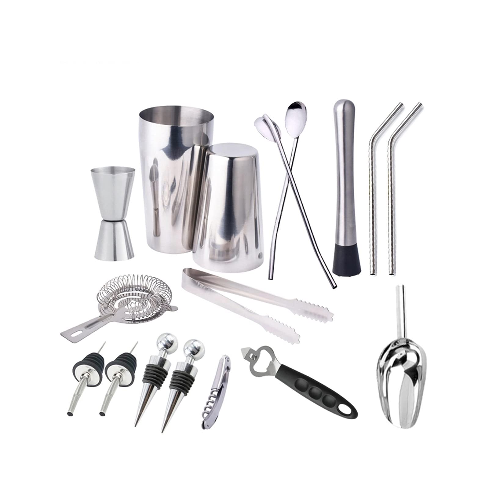 Coctelera Boston Shaker de acero inoxidable de 17 piezas para bartending en casa y bar