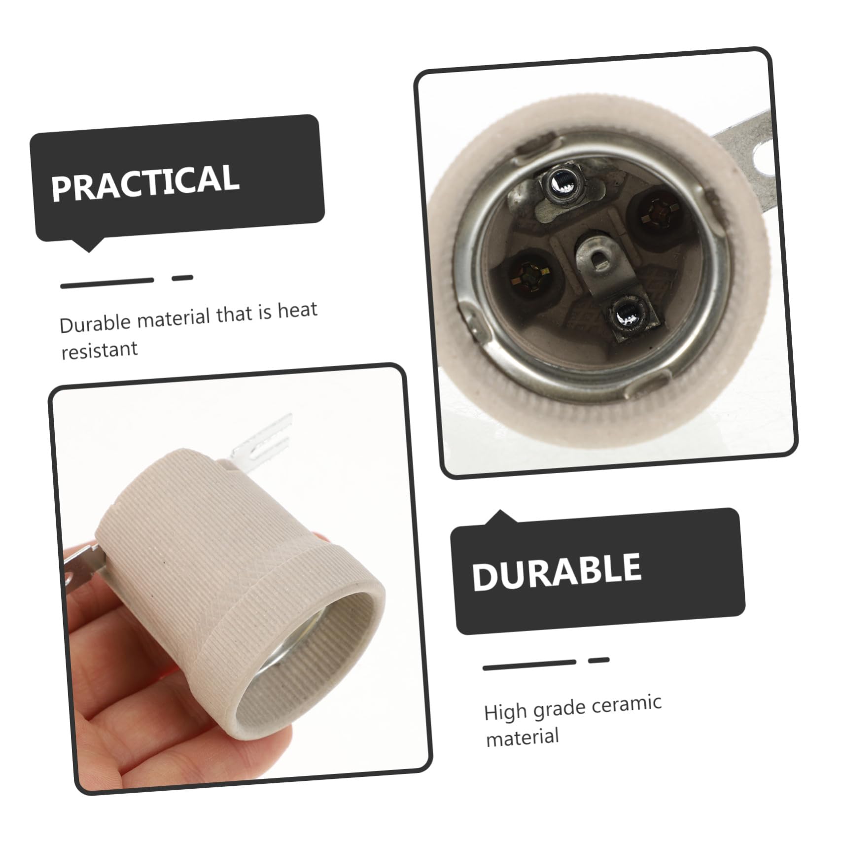 Douille Céramique E27 à Visser, 12 Pièces, Résistante à Chaleur pour Lampe