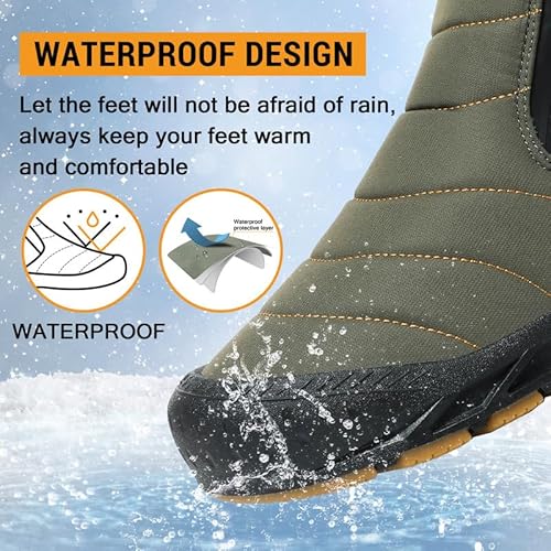 Ziitop Snow Boots Mens Waterproof Winter Boots Fur Lined Warm Ankle Boots Zipper Closure Slip On Outdoor Boot Comfortable Walking Shoes thumb #1