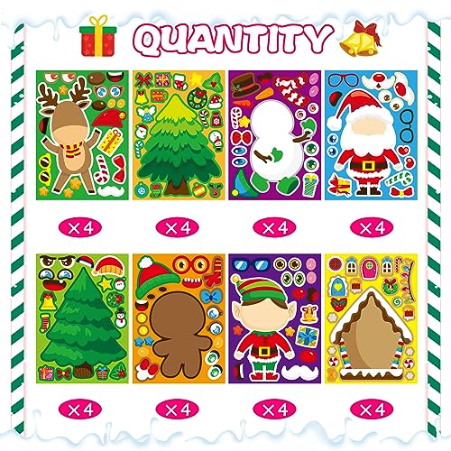 32PCS Christmas Stickers for Kids Christmas Tree Gingerbread House Sticker - image 2