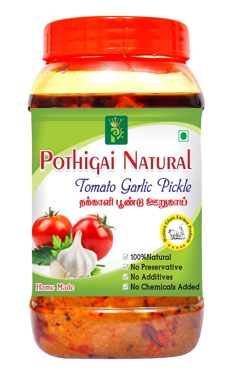 Pothigai Natural Tomato Garlic Pickle 500g / Pure Home Made Pickle / No Preservatives/No Chemical Added 100% Natural Made (Pack of 1) (B09BNVLFZM) Amazon Price History, Amazon Price Tracker